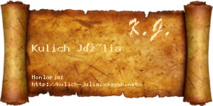 Kulich Júlia névjegykártya