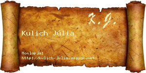 Kulich Júlia névjegykártya